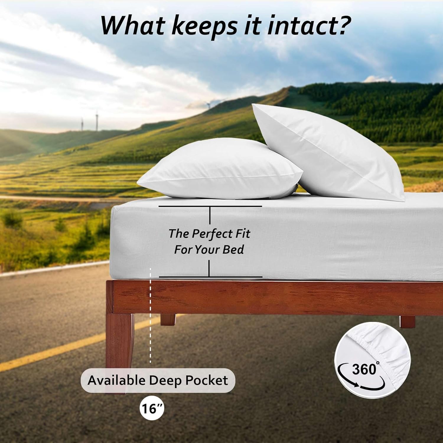 Rajlinen Queen RV Camper Sheet Set (60x80) – 100% Egyptian Cotton, Soft & Cooling, 16” Deep Pocket Fitted Sheet, Luxury Hotel Quality Bedding for RVs, Campers & Motorhomes (White Solid)