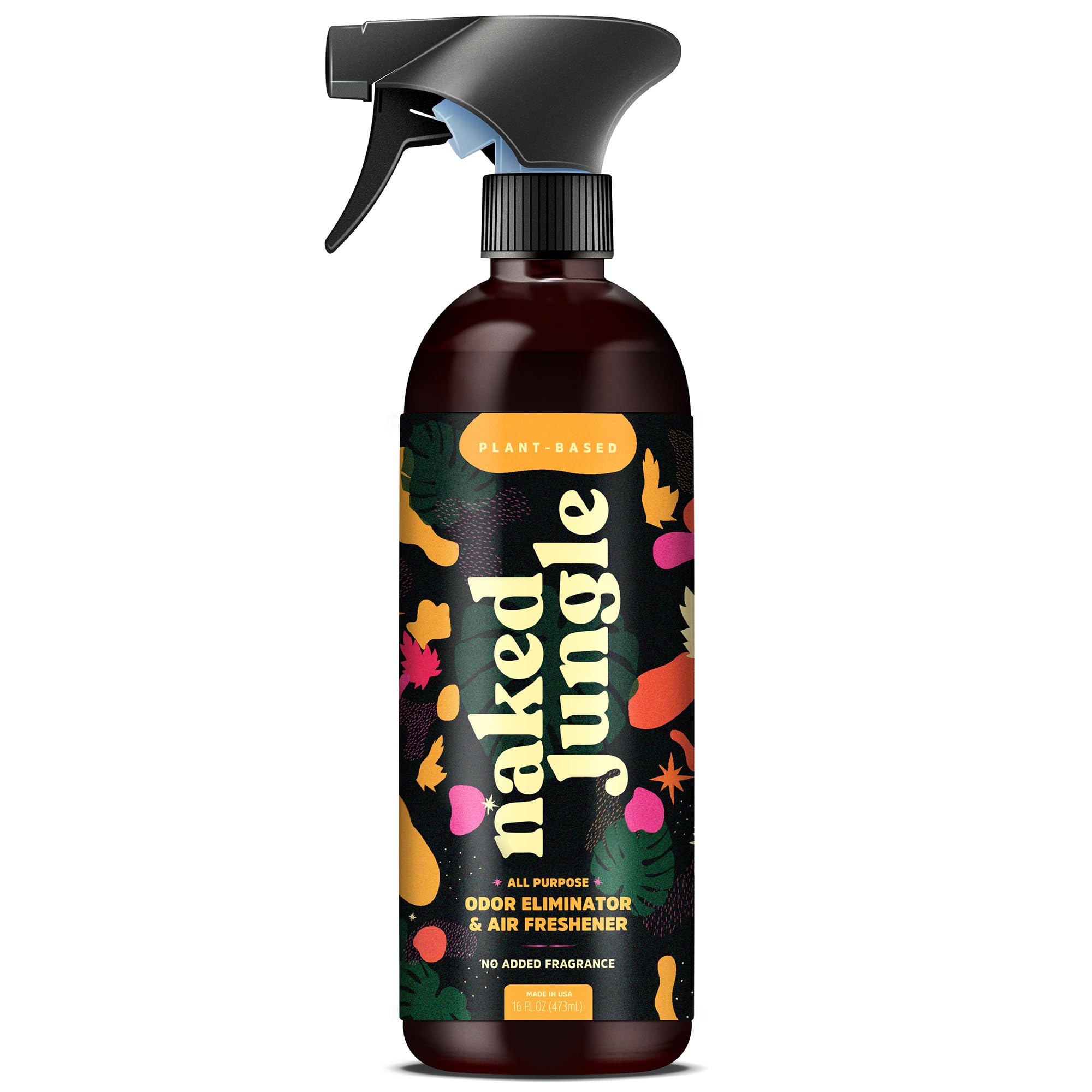 Naked Jungle Premium Plant-Based Odor Eliminator for Strong Odors, Air Freshener Spray, Non Toxic Air Fresheners For Home, Room Deodorizer, No Added Fragrances (16oz, 24oz & 32oz)
