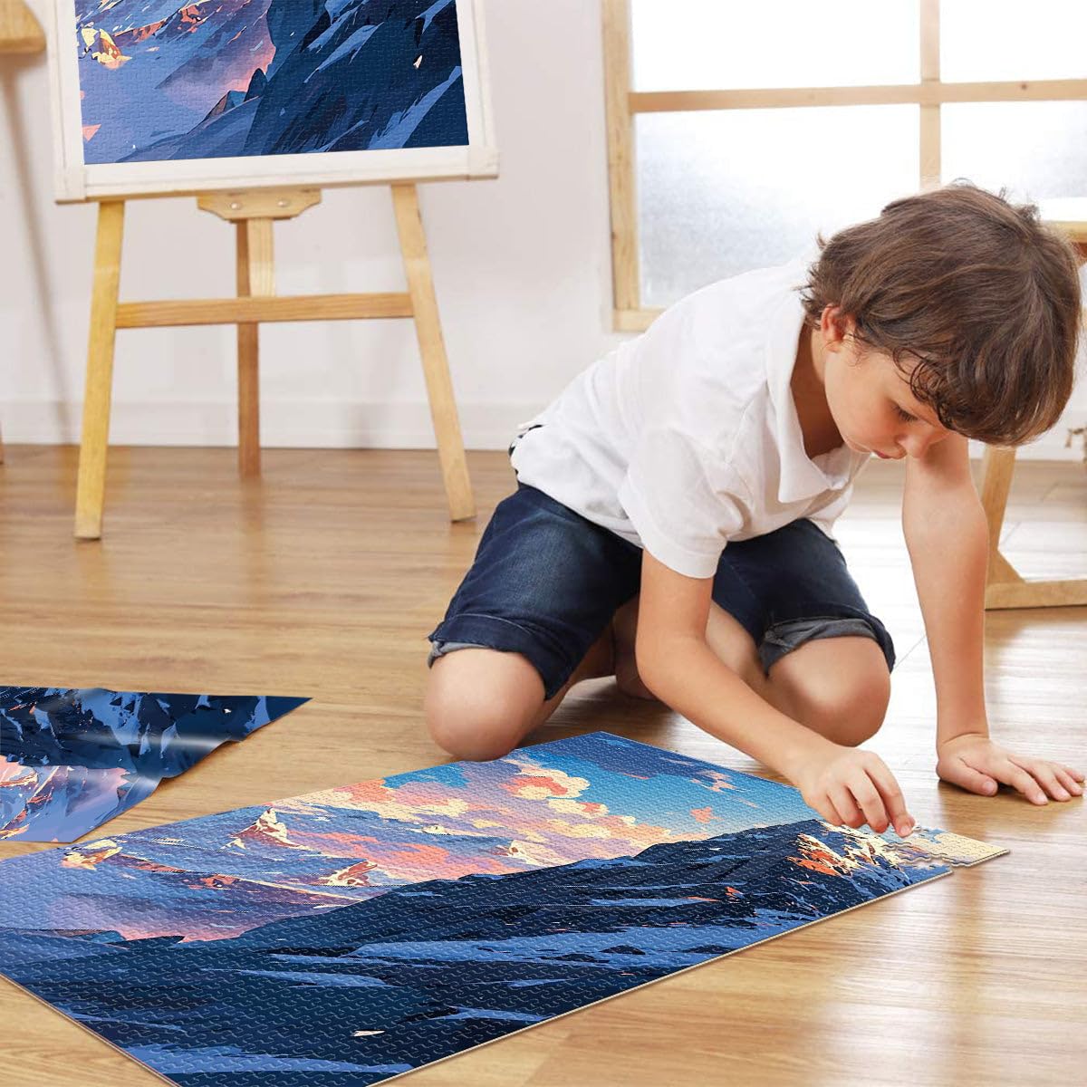 Cima innevata Puzzle da 2000 pezzi per adulti Aiuta il cervello ad allenare i giocattoli che creano dipendenza per coltivare la pazienza Un'opera d'arte 70x100cm