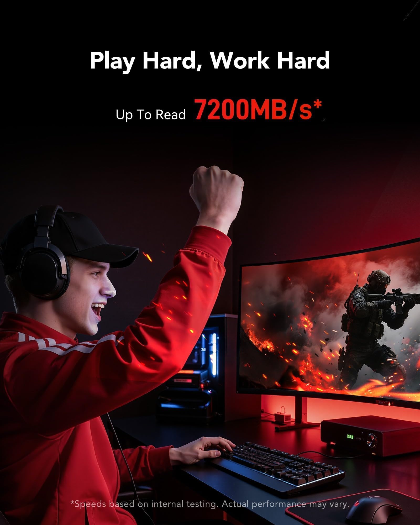 Lexar ARES SSD 1TB M.2 2280 PCIe Gen4x4 NVMe Interno – Fino a 7.400 MB/s in Lettura e 6.500 MB/s in Scrittura, SSD per PS5, PC, Laptop, Videogiochi, Creativi, Professionisti