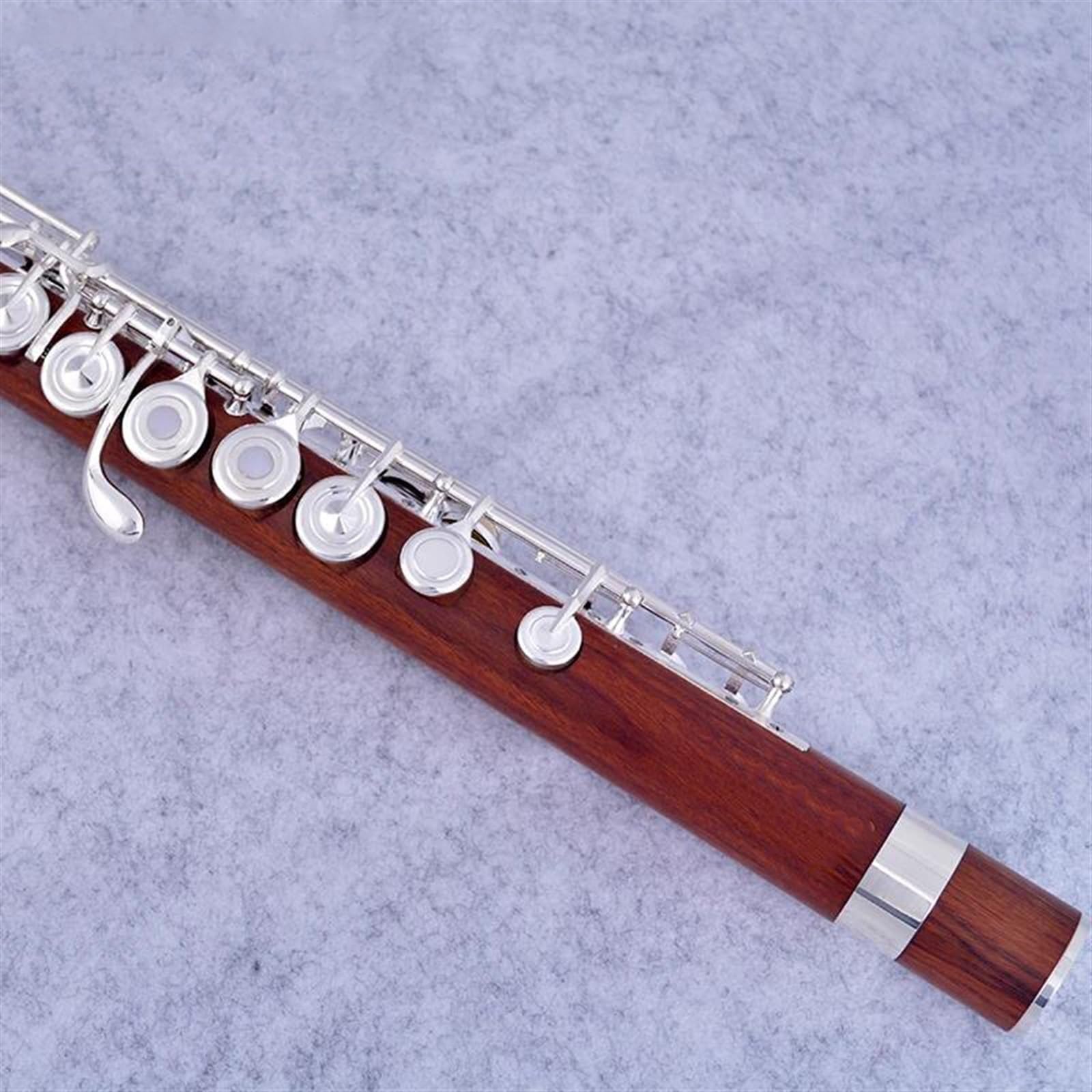 Professionelle Querflöte Professionelle Flöte Redwood-Flöte 17 Offene Löcher Versilberte E-Tonart Palisander-Flöte