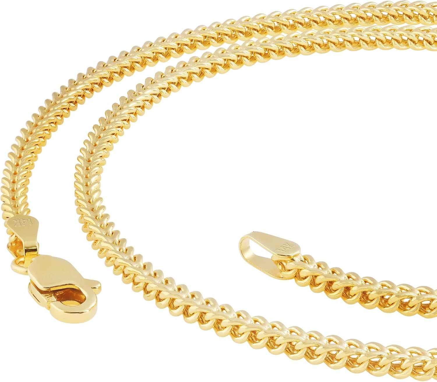 Nuragold 14k Real Yellow Gold Franco Square 2mm Box Chain Wheat Chain Bracelet or Anklet (7"-9") Dainty Italian Jewelry for Men & Women - Image 5