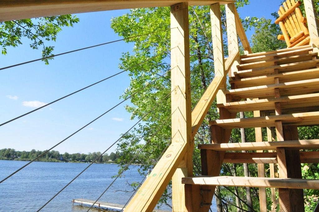 1/8" Cable Railing Kit for Wood Posts – 10 Ft Length – 316 Stainless Steel – No Crimping Required, Easy Install Deck Railing – No End Caps