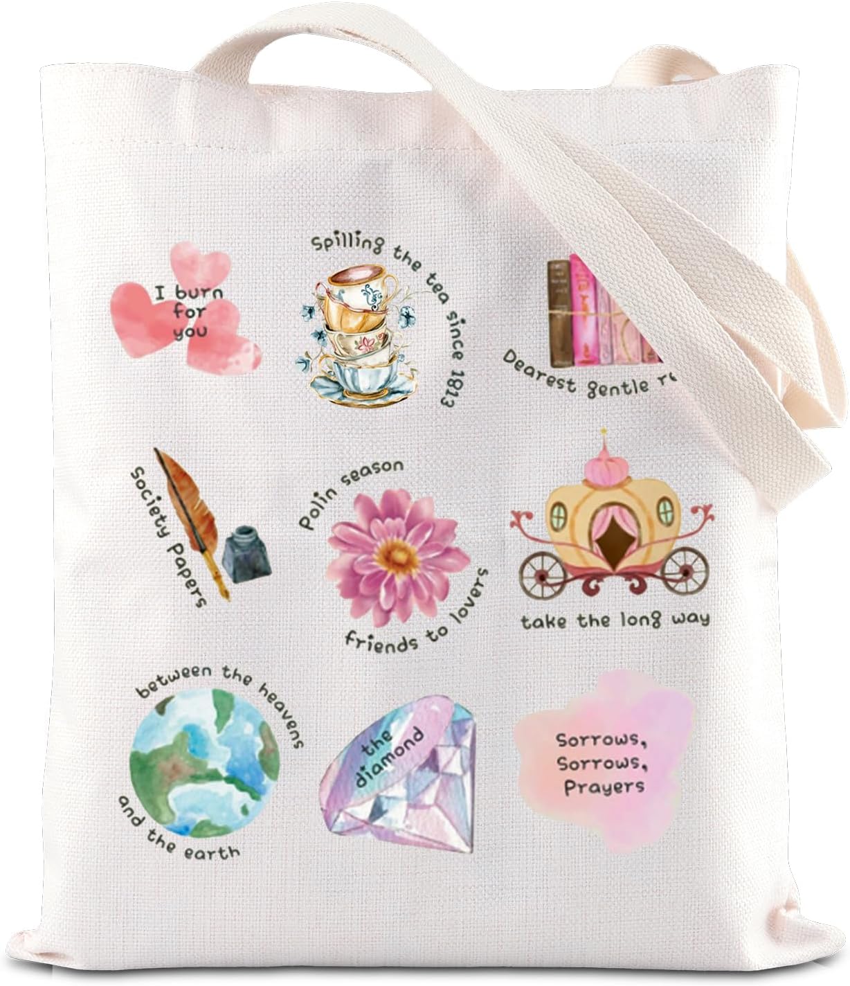 FOTAP Bridger TV Show Inspire Gift Dearest Gentle Reader Inspire Tote Bag Literary Book Lover Gifts Spilling The Tea Gift