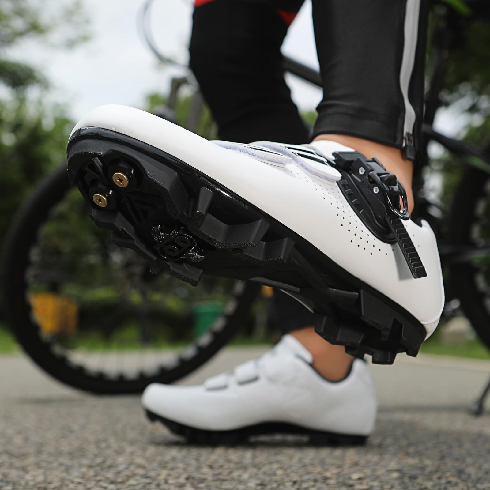Hixingo Zapatilla de Ciclismo Hombre Mujer, Zapatos Bicicleta de Montaña Exterior MTB Compatibles con SPD Lock System, Zapatillas de Ciclismo Unisex Adulto Respirables