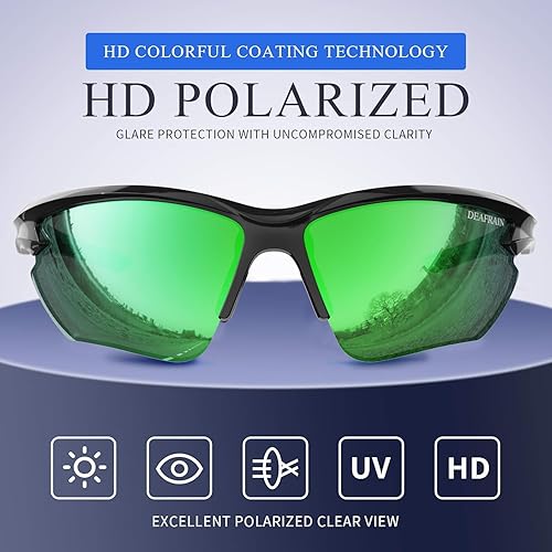Miniatura 3 de DEAFRAIN Gafas de sol deportivas polarizadas para hombres y mujeres, ciclismo, correr, pesca, TR90, marco irrompible, protección UV