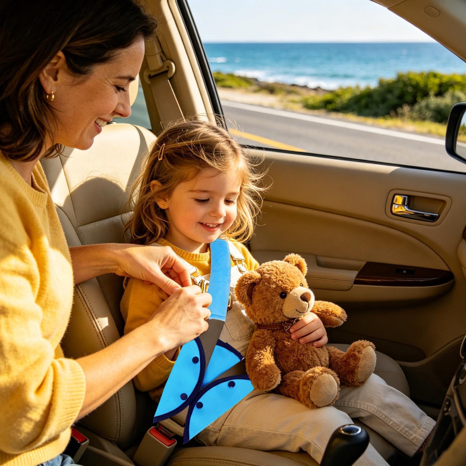 Copricintura di Sicurezza per Bambini Imbottitura Cintura Sicurezza Auto | Imbottiture Spalla Seggiolino Auto Per Bambini Scuola Viaggio Gita Città Lunga Guida Berline E SUV