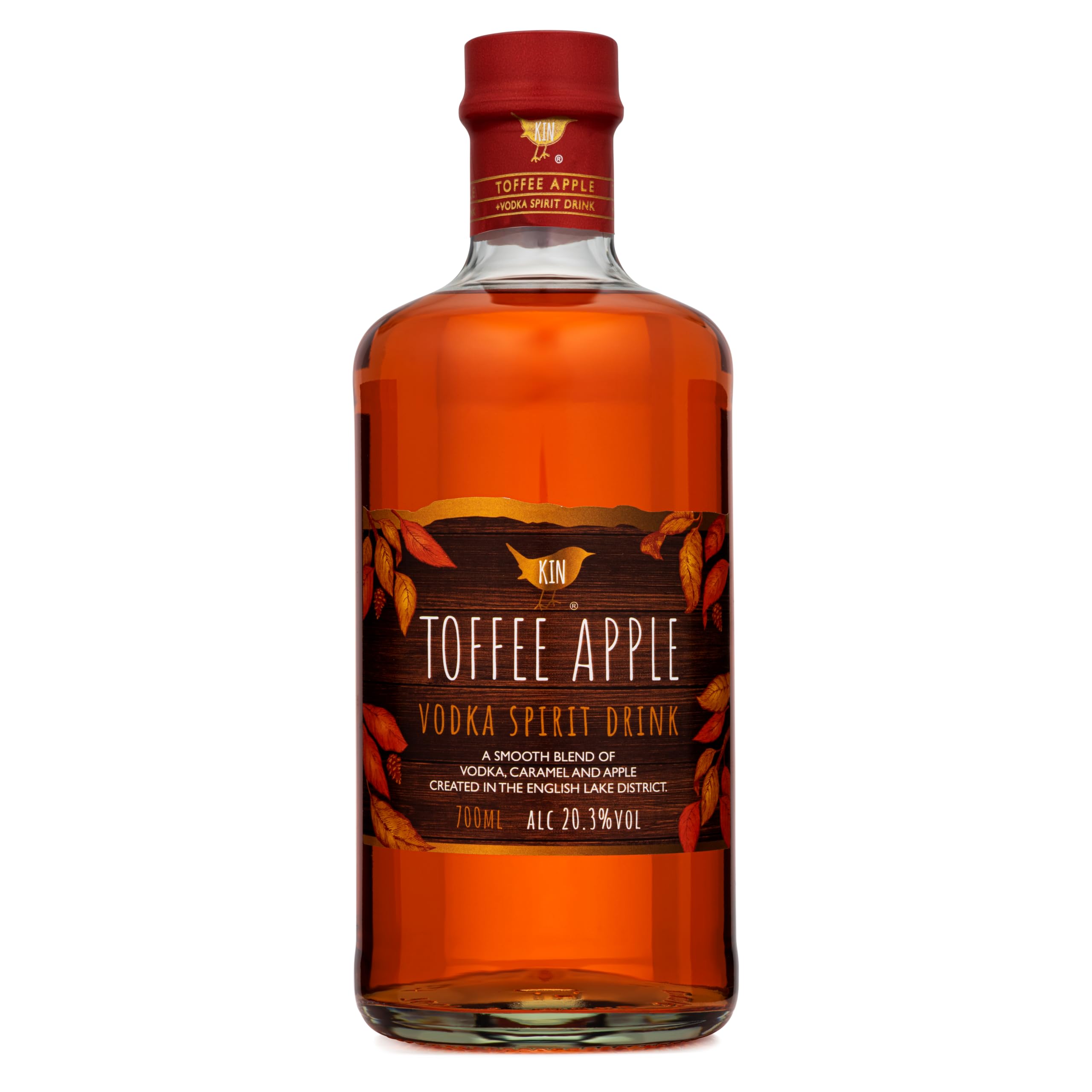 Kin Toffee Apple Vodka 20.3% ABV - Smooth Blend of Vodka, Caramel & Apple, Enjoy Neat or in Cocktails. Created in the Lake District, 70cl Bottle
