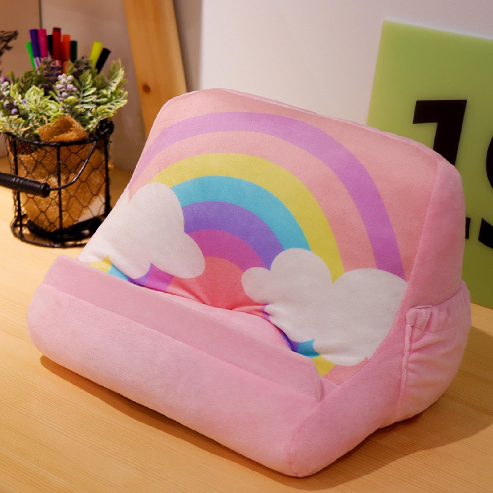 Set di 3 supporti per tablet con tasche elastiche per libri di cucina arcobaleno, 30 x 20 x 20 cm