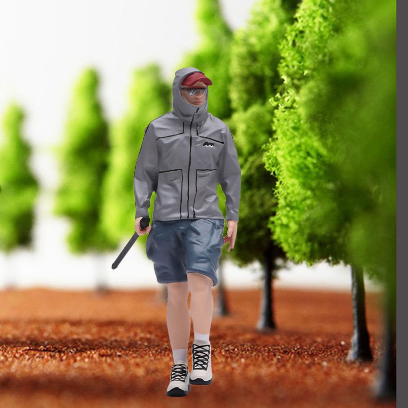 MagiDeal Figura di Escursionista in 1:18, Oggetto di Scena per Diorama, Hobby, Statuetta Maschile realistica da Collezione per Decorazione di casa delle