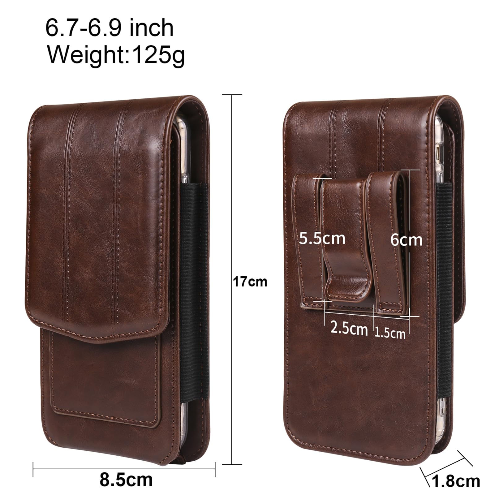Pionowa saszetka na telefon komórkowy ze skóry PU, etui na telefon komórkowy, kompatybilne z iPhone 16 15 Pro Max, Samsung Galaxy A14, A16, A05s, M35, S24, Ultra Blackview Wave 8C, 6C, OUKITEL