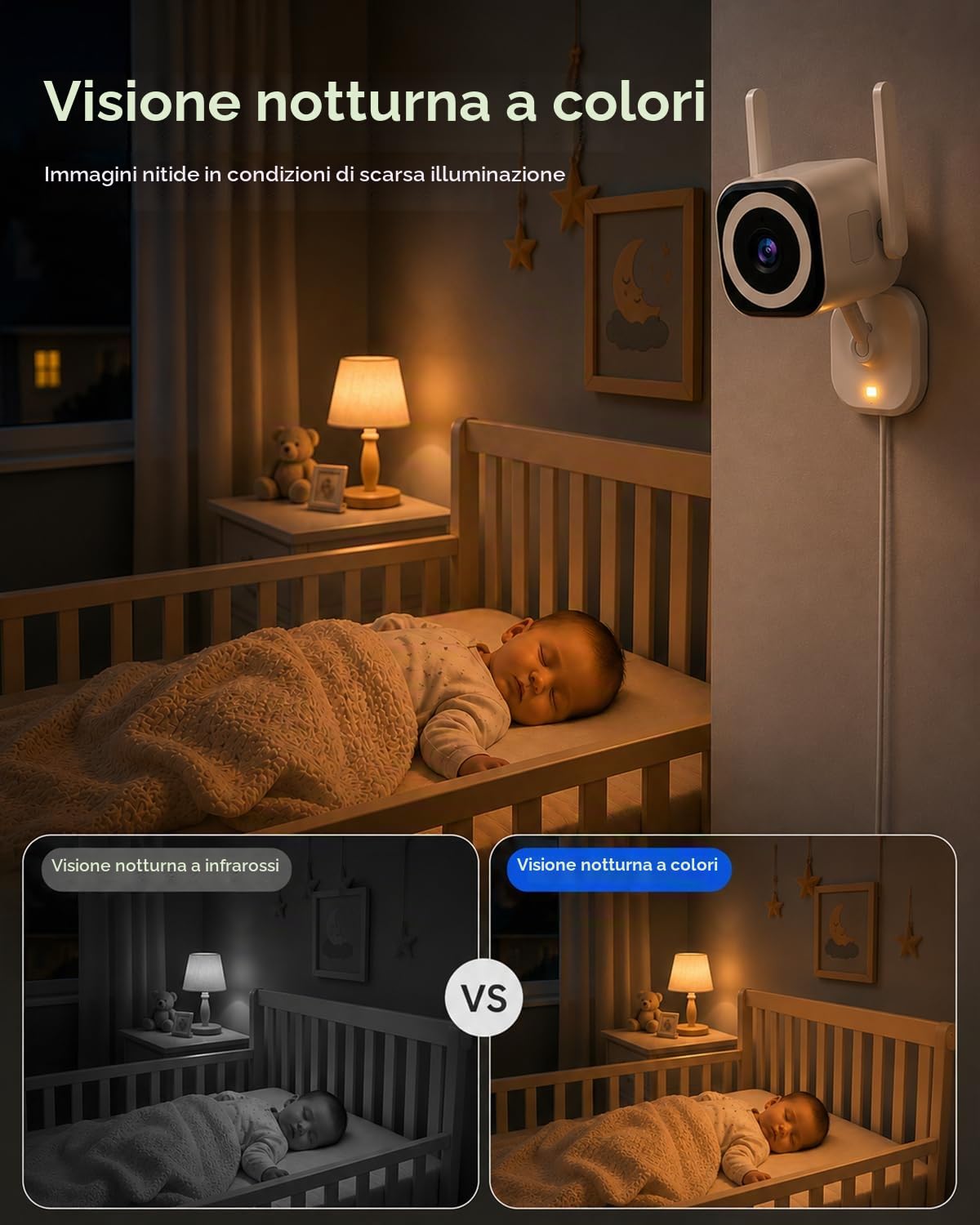 2K 5G Telecamera di Sorveglianza Esterna/Interna, Telecamera di Sorveglianza Esterna, Telecamera WLAN per Interni/Esterni, Babyphone con App, Telecamera per Cani, IP66 Impermeabile, Audio