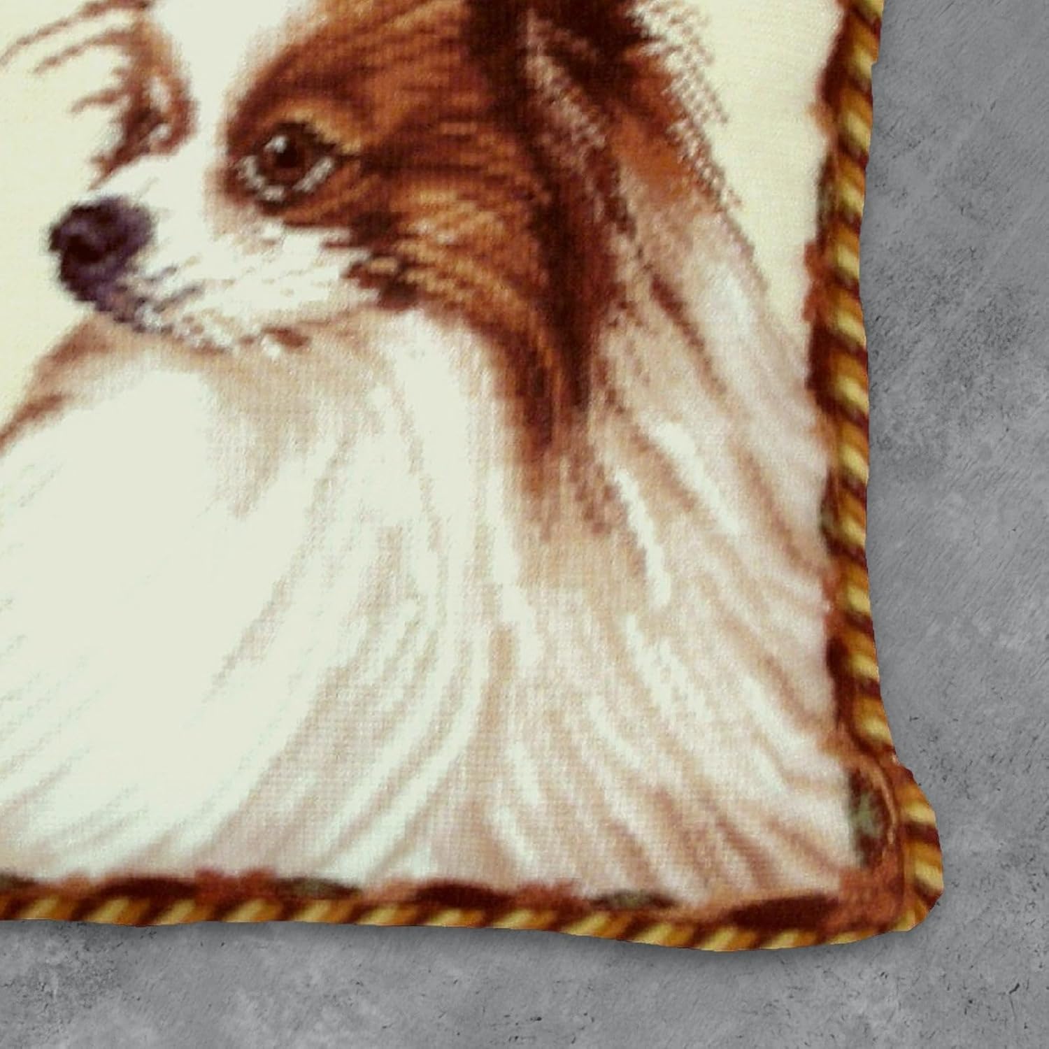 Handmade Wool Needlepoint Throw Pillow Cover 17x17 - Vintage French Country Decorative Cushion Cover for Couch, Bed, and Spring Home Deco