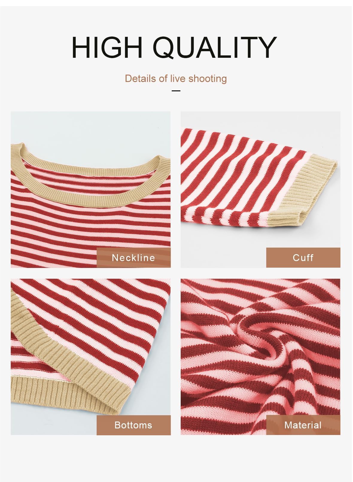 Cuptacc Felpa Donna Senza Cappuccio Maglietta Donna Stripe Girocollo Maniche Lunghe T Shirt Donna Elegante