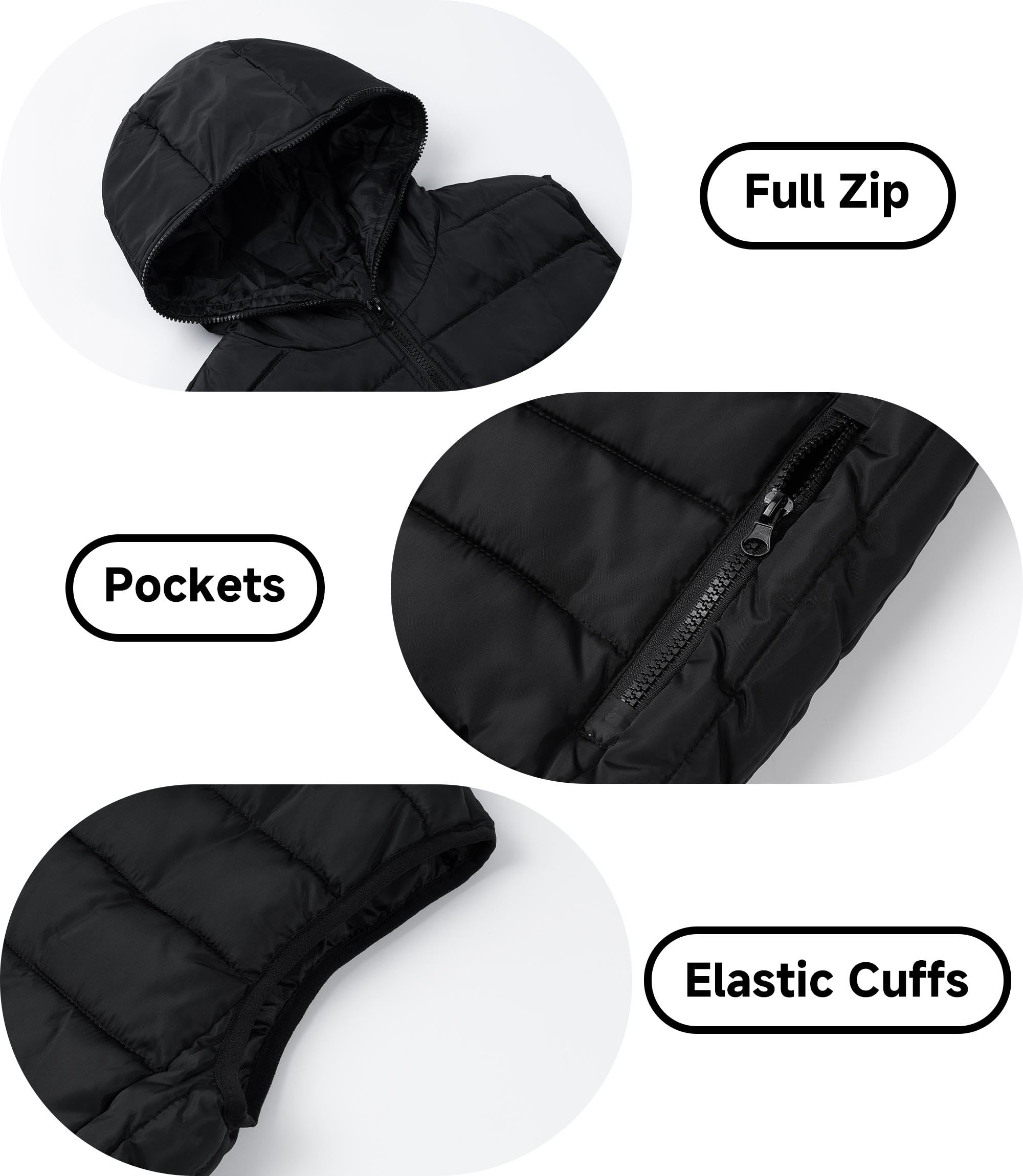 Enfant Gilet à Capuche Hiver Garçon Fille Veste sans Manche Gilet Matelassé