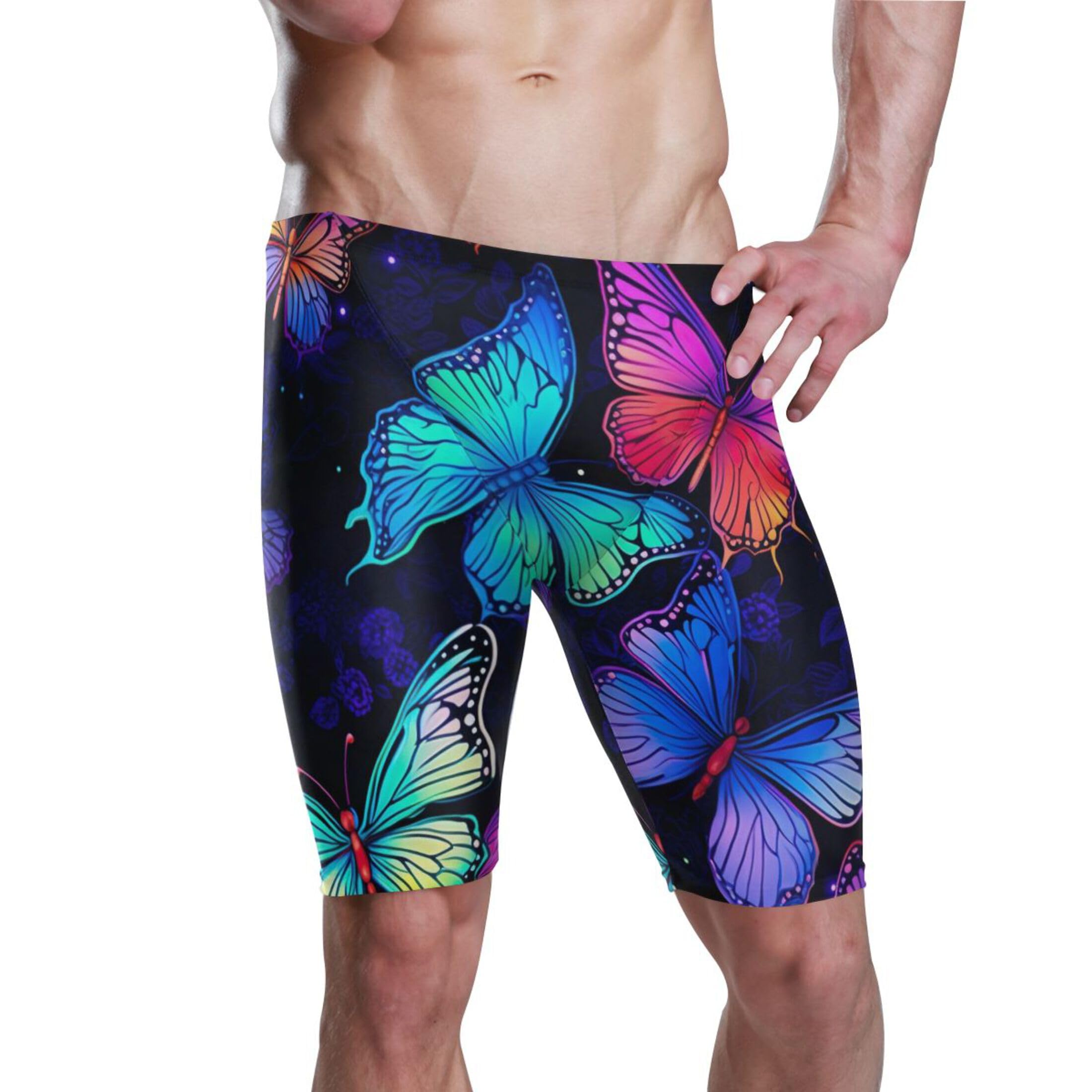 UMIRIKO Color Butterfly Mens Swim Jammers Swimsuit XL B0401547
