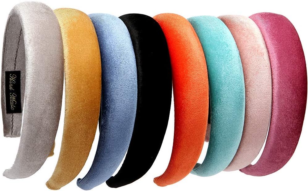FXQHAN Padded Headbands Velvet Headband Puffy Sponge Thick