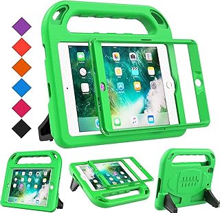 BMOUO Case for iPad Mini 1 2 3 with Built-in Screen Protector, Shockproof Lightweight Hard Cover Handle Stand Kids Case for Apple iPad Mini 1st 2nd 3rd Generation, Green