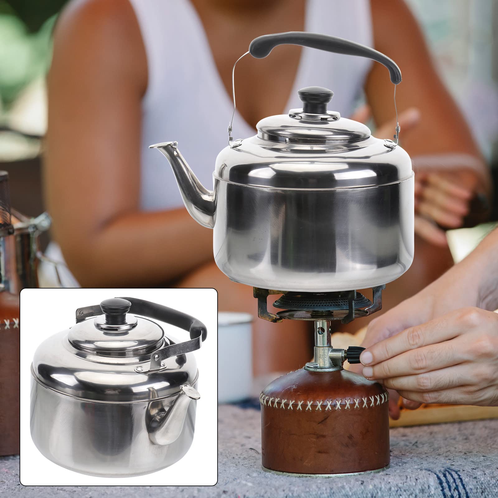 1pc Bollitore ronzante Bollitore per tè in acciaio Teteras para Hervir Agua Gas Top Teiera Piano cottura Bollitore Stufa esterna Bollitore Piano cottura a induzione Piano cottura Riscaldamento Bolli