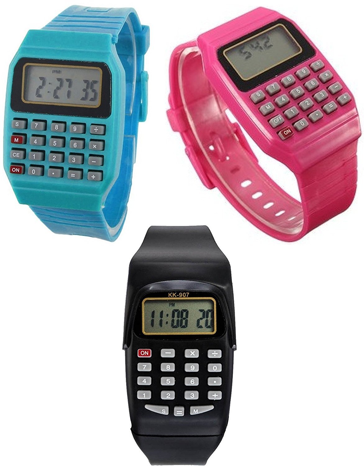 pass pass Digital Boys & Girls Watch (Multicolored Dial Multi Colored Strap) (Pack of 3) (B079W9VPFY) Amazon Price History, Amazon Price Tracker