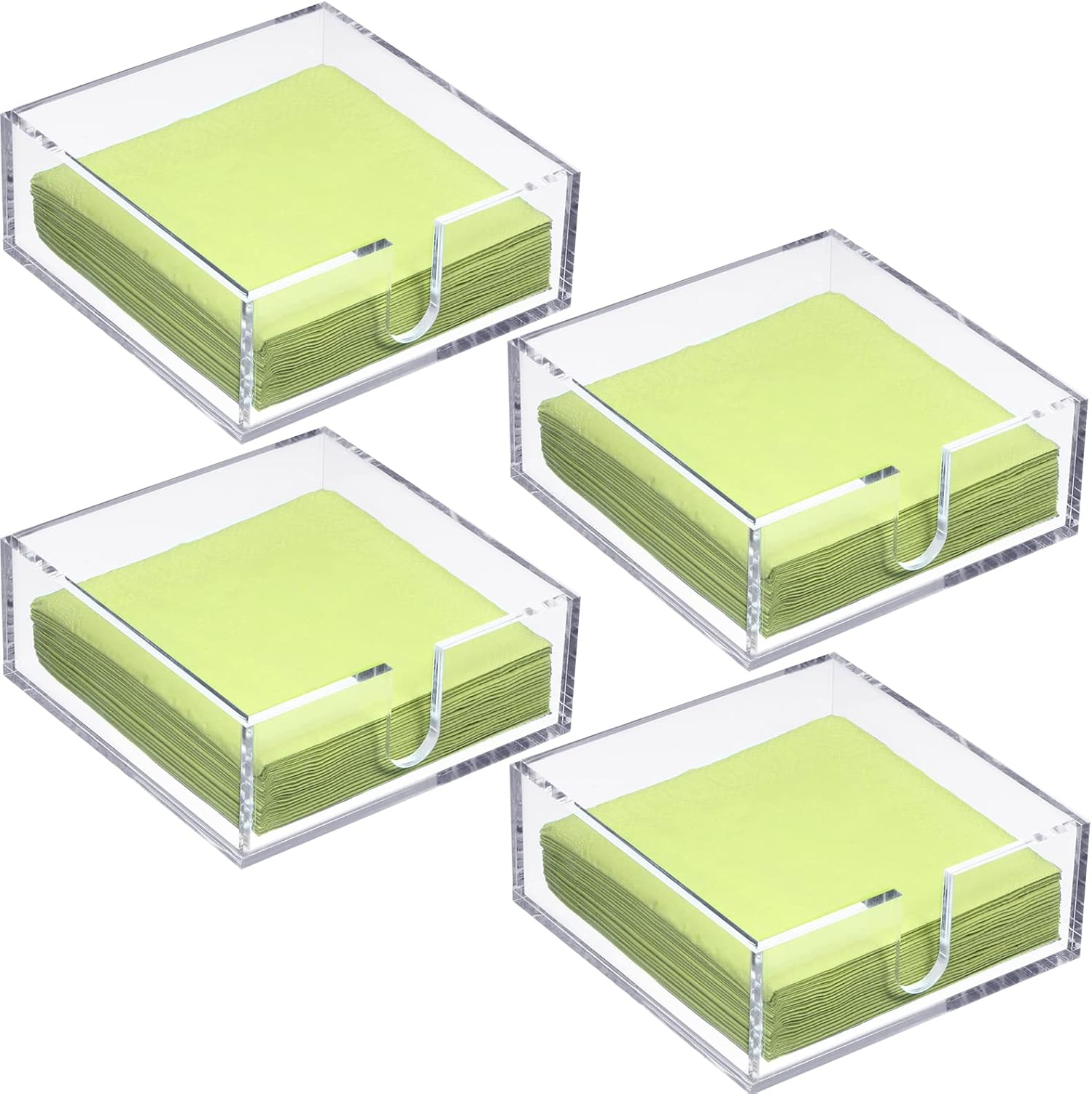 Acrylic Cocktail Napkin Holder for Table, Clear Beverage