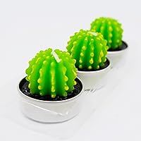 Vista 8 de 9 velas de té de cactus sin perfume con multicolor, velas de té de parafina, mini velas de mesa para el hogar, bodas, cumpleaños, velas decorativas