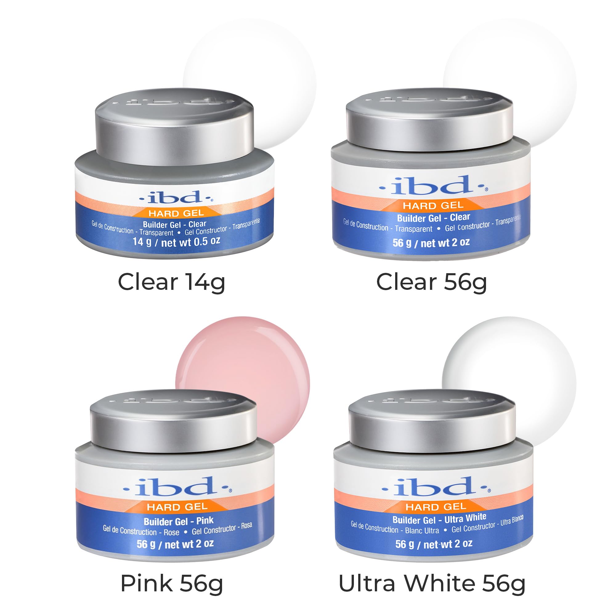 IBD Hard Gel - UV Builder Gel Clear, 56 g - MADE IN USA - Najwyższej jakości żel budujący do paznokci żelowych