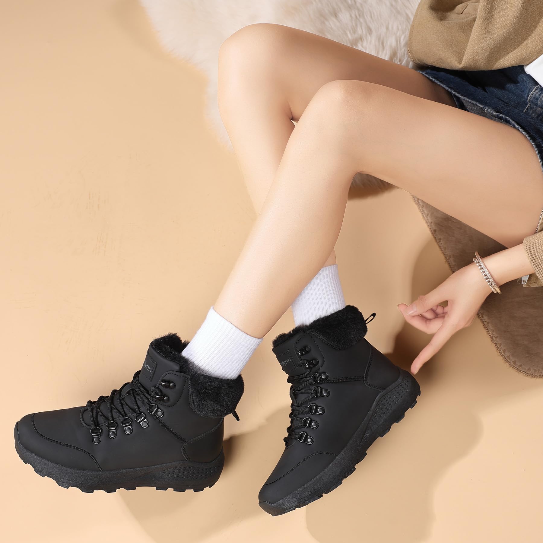 Damskie buty zimowe, ciepłe buty śniegowe, outdoorowe, trekkingowe, trekkingowe