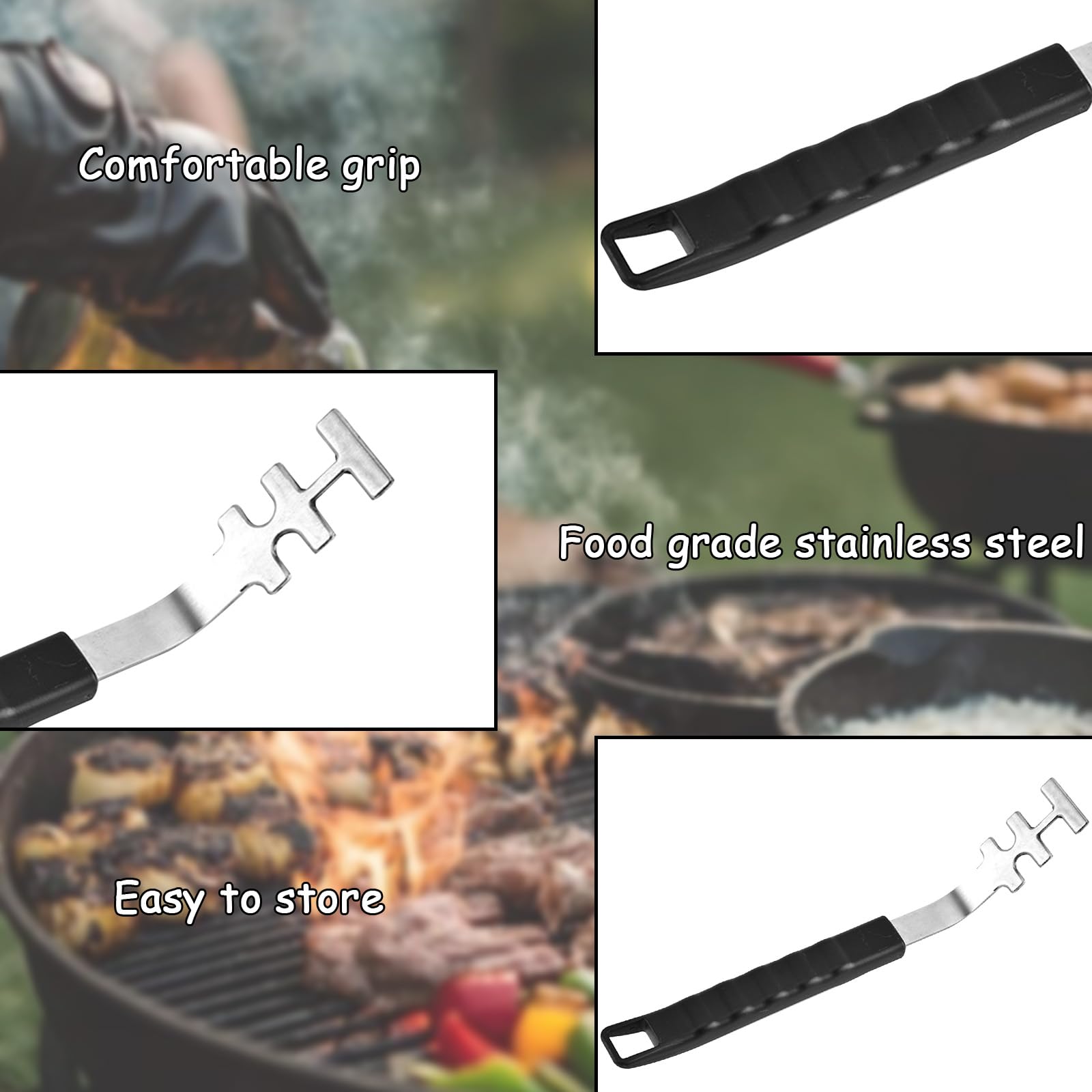 Accessoires Barbecue Acier Inoxydable Multifonctionnel Résistant Chaleur Antidérapant Poignée Protection Universel