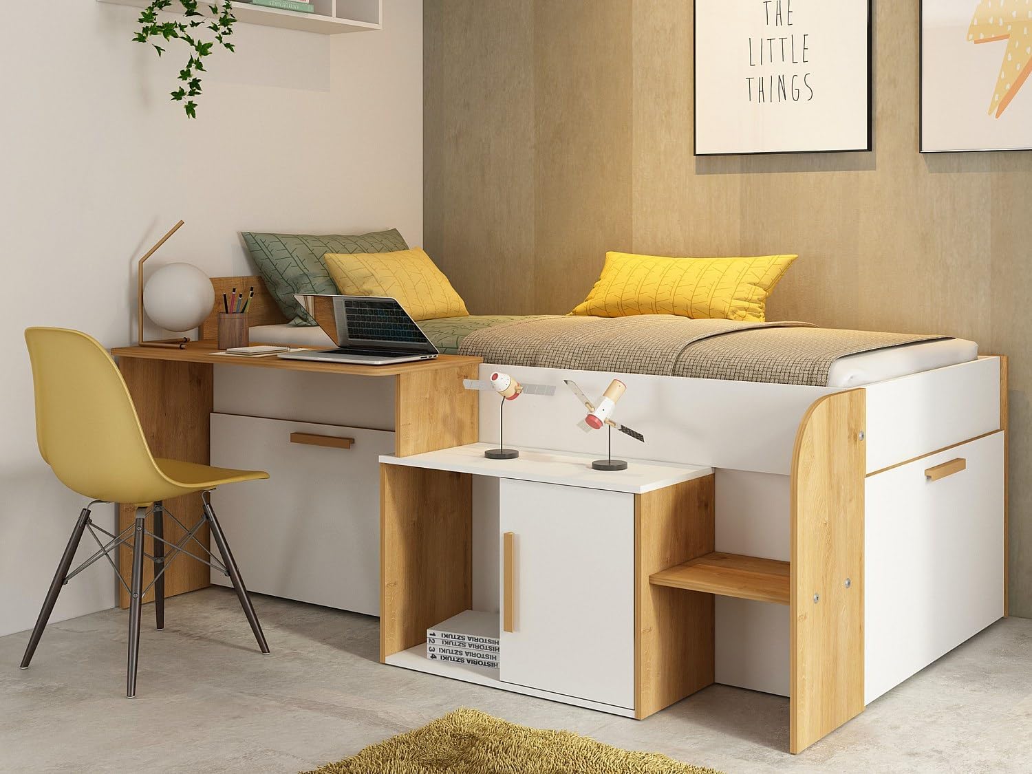 Partially assembled Vente-unique Pedro bed frame