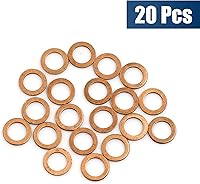 Vista 4 de X AUTOHAUX Anillo de sellado plano de cobre métrico M6 x 0.354 in x 0.039 in para tuerca de tornillo