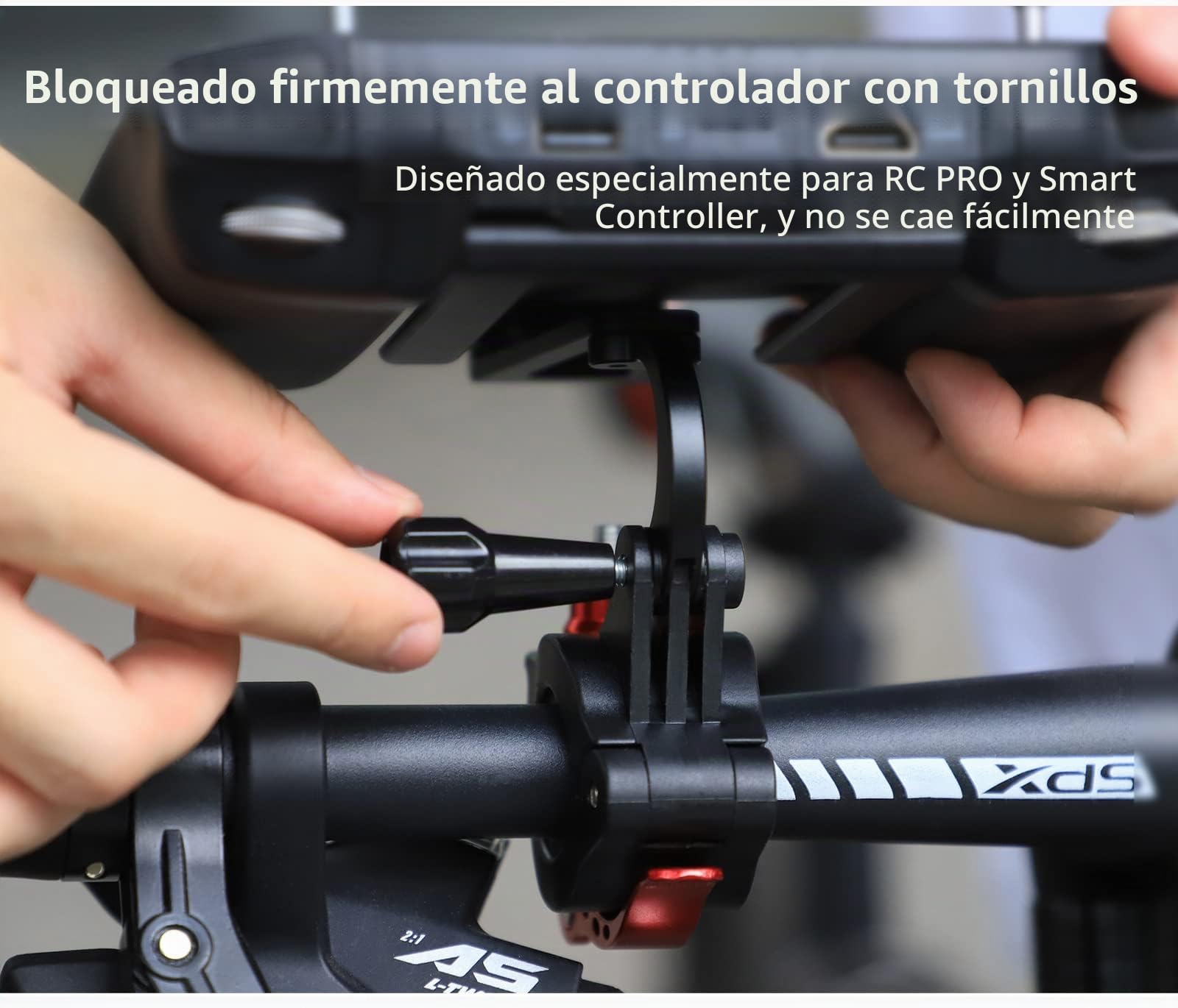 Soporte de manillar compatible con RC PRO/DJI con control remoto de pantalla, soporte de montaje de bicicleta para controlador de drones Clip de abrazadera de cámara de motocicleta