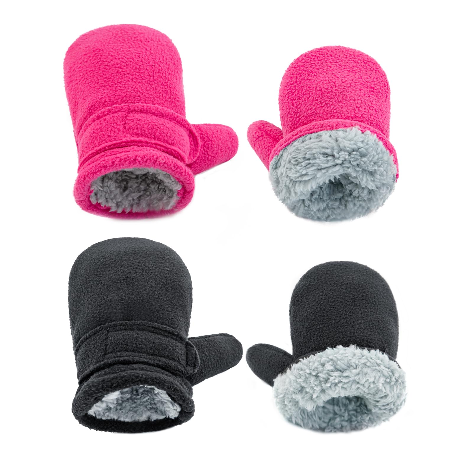 BAVST Baby Toddler Winter Mittens Girls Warm Fleece Lined Gloves Kids Sherpa Lined Mittens for Boys