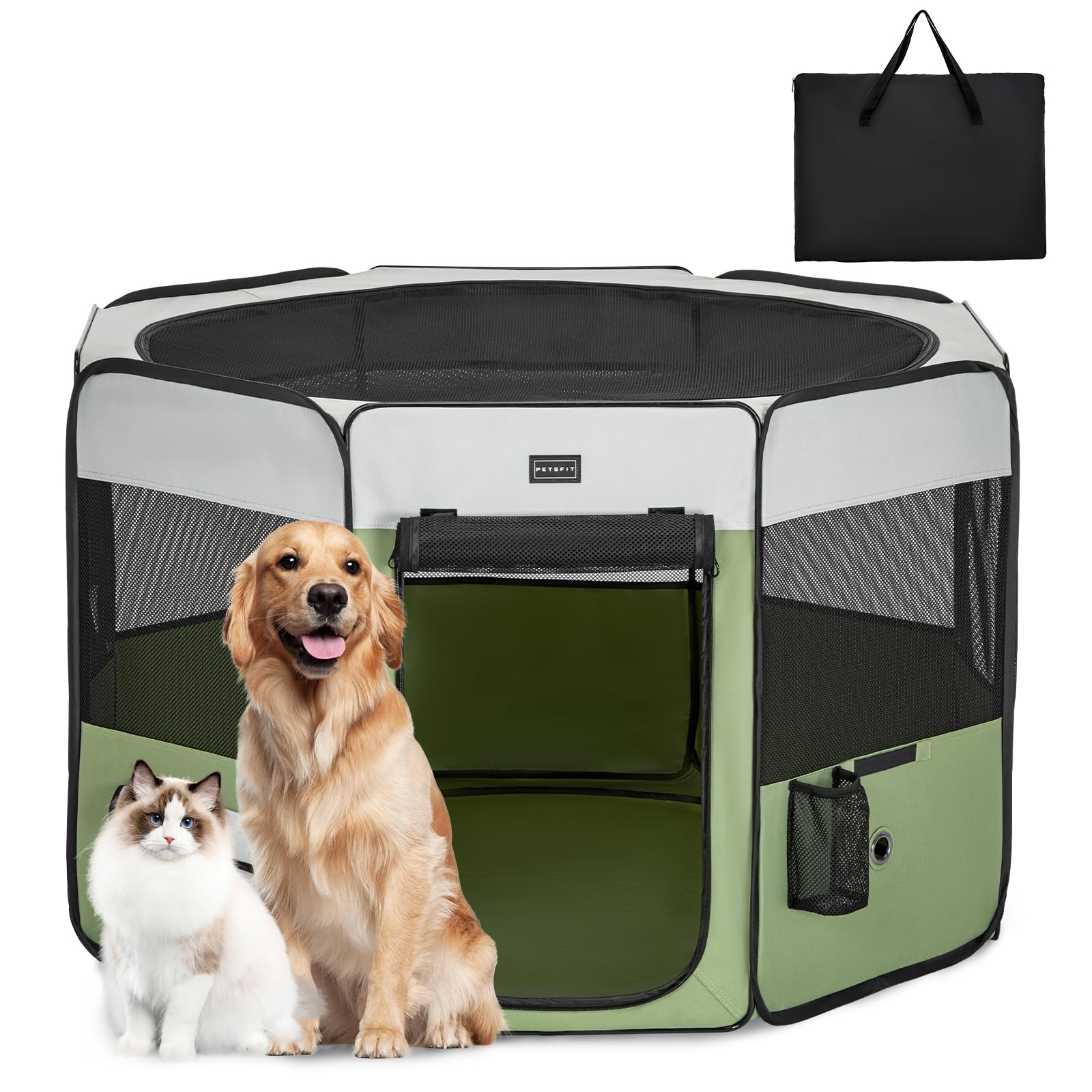 Petsfit Portátil Parque para Perros,Parque Perros para Perros Conejos Gatos,Impermeable Parque de Juego de Tela Oxford,Diseño Pop-Up