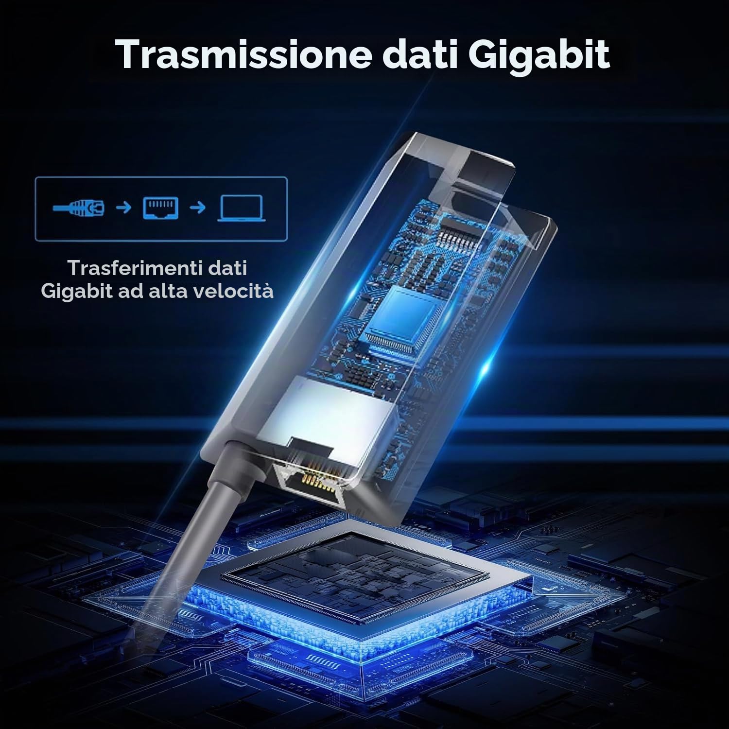 Adattatore Ethernet per Starlink Internet V2, 1000Mbps Connessione di Rete Veloce e Stabile, Compatibile con Starlink Actuated Gen 2, Lunghezza Della Linea 1 Metro