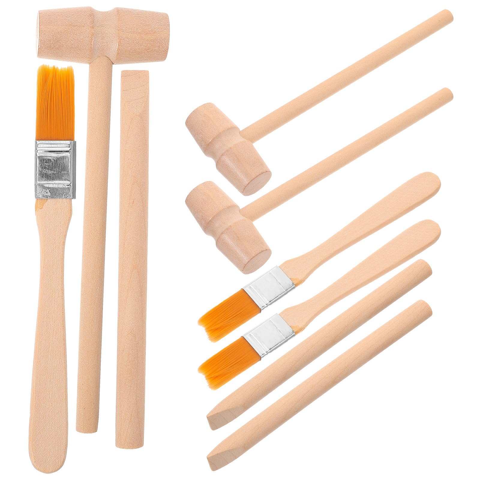 UPKOCH Set di 9 Strumenti per scavo in Legno per Bambini, Set di Attrezzi per scavo per Bambini, Pennello Piccolo, Martello scalpello, Giocattolo educativo, Geografia Rock, Set di geografie di