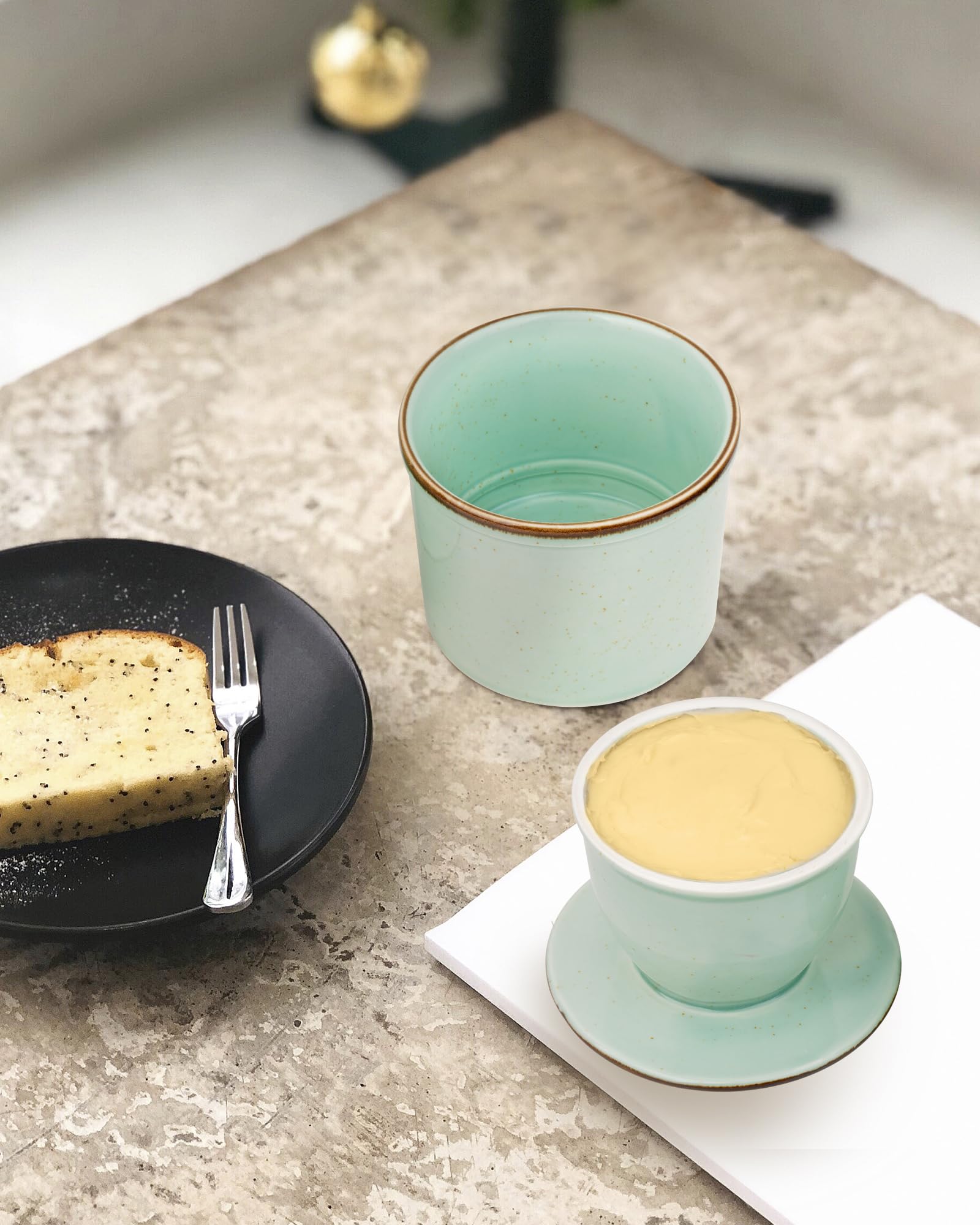 FrutPunch Butter Crock - French Butter Dish With Glass Jar & Ceramic Lid, Keeps Butter Soft & Fresh, Mother's Day Gift