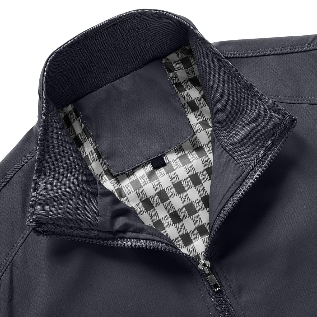KUDORO Herren Leichte Jacke Langarm Übergangsjacke Bomberjacke Sportjacke mit Reißverschluss Windbreaker für Herren mit klassischem Stehkragen