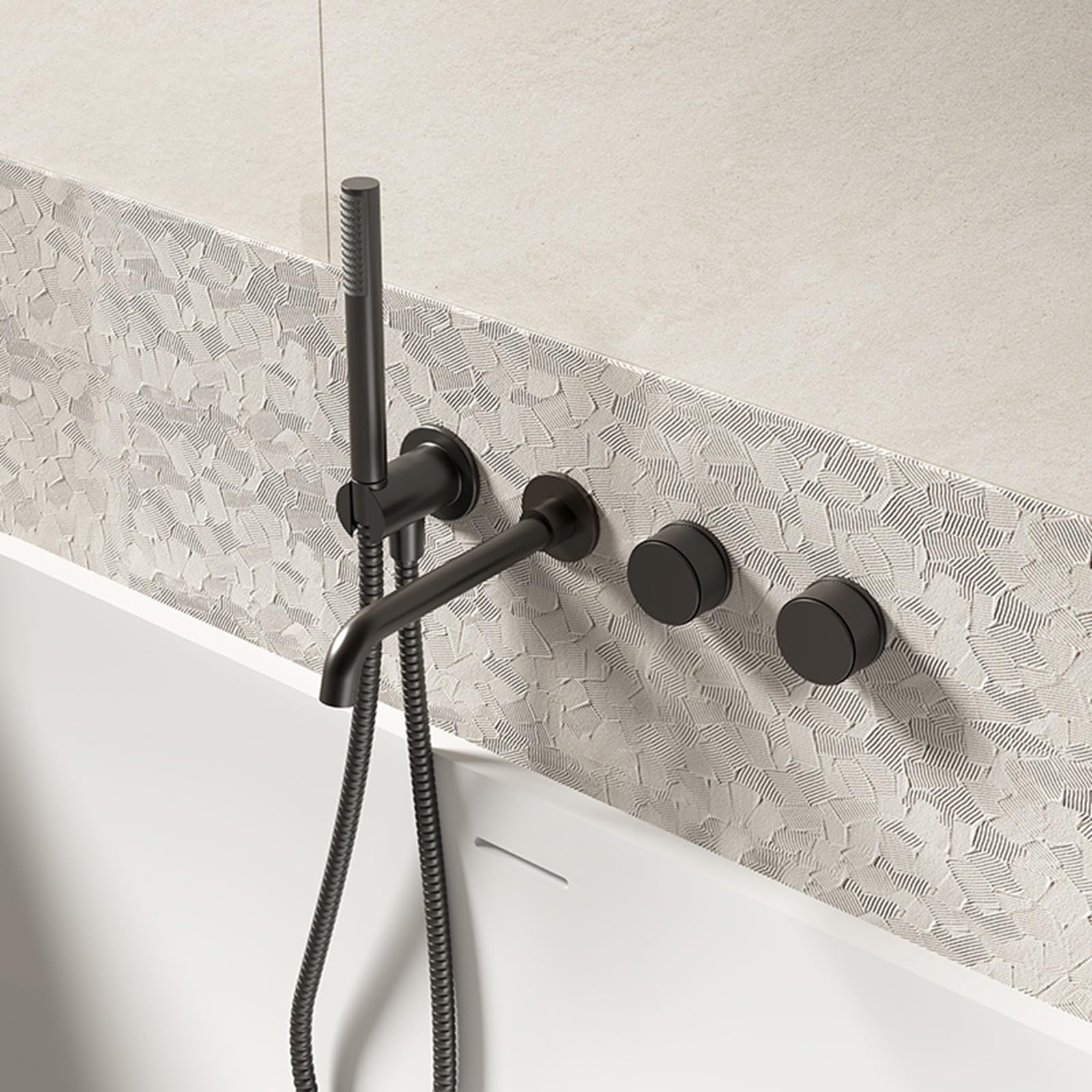 Mitigeur Baignoire Encastrable Gris pour Douche Spa