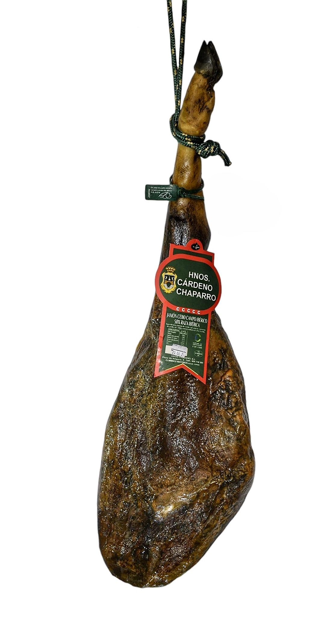 JAMÓN DE CEBO DE CAMPO 50% RAZA IBÉRICA, PROCEDENTE DE HUELVA,CURACIÓN NATURAL 100%. PESO SOBRE 8 KG