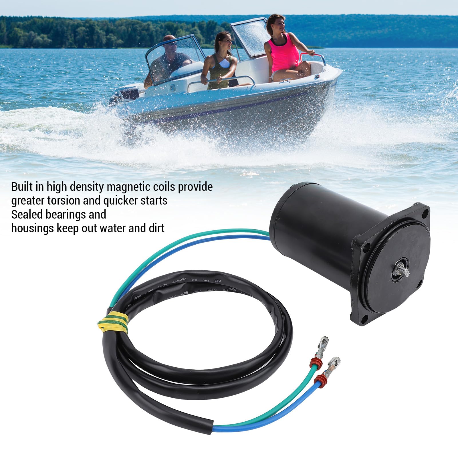 Motor de Garniture Inclinable 12V Réversible Grande Torsion Fast Start 5005831 Remplacement pour Evinrude Outboard 25 à 60 Ch