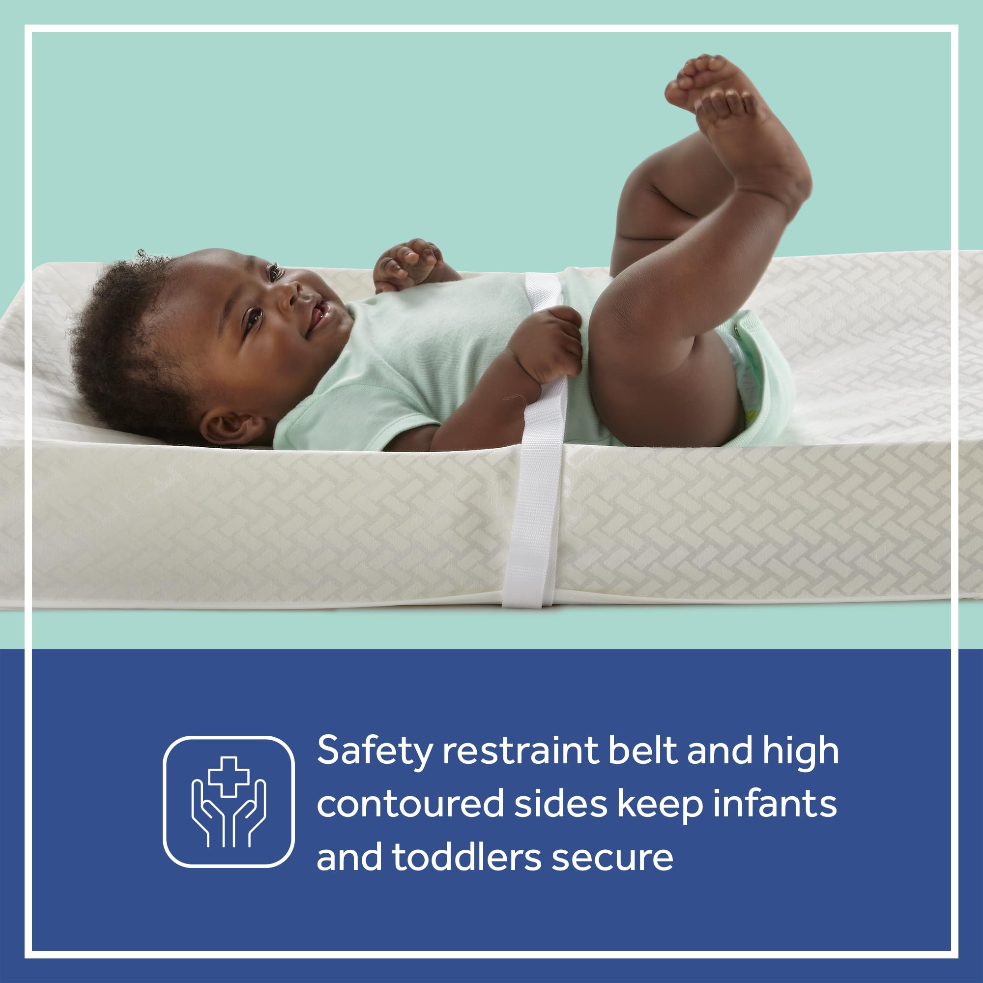 Sealy Baby Almohadilla cambiadora de pañales para bebés y niños pequeños, almohadilla de algodón cómoda, funda impermeable, fabricada en Estados Unidos