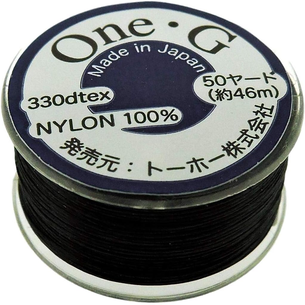 Toho One-G Beading Thread, 50 Yard Bobbin (Black - 3 Pack)