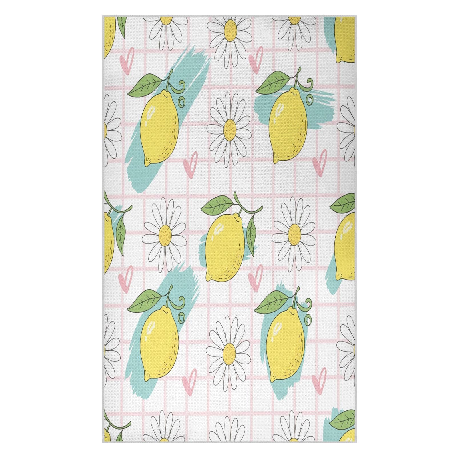 BURSTDDY Lemon Kitchen Towels,Absorbent Dish Towels 2 Pack