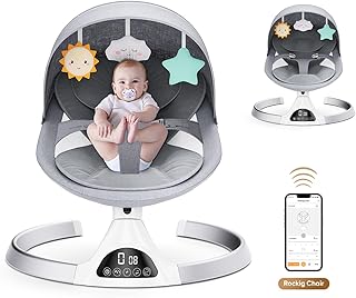 Aomdom Compact Swing Seat with 6 Swing Speeds from 3 Months to 9 kg - Grey…