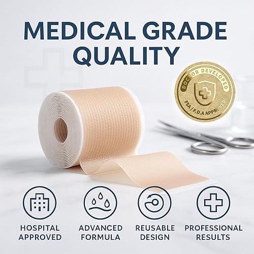 Miniatura 7 de Cinta de silicona de grado médico para cicatrices, formulación adhesiva avanzada (1.6 x 118 pulgadas), tiras de eliminación de cicatrices para