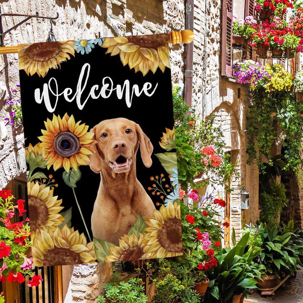 Sunflowers Yorkshire Terrier Drapeau De Maison Yorkshire