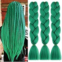 Vista 41 de Xiaofeng Extensiones de cabello trenzado para mujer, 3 paquetes de 100g/paquete (3.53 oz/paquete), 24 pulgadas, alta temperatura, ombré, pelo