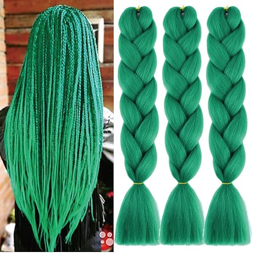 Miniatura 41 de Xiaofeng Extensiones de cabello trenzado para mujer, 3 paquetes de 100g/paquete (3.53 oz/paquete), 24 pulgadas, alta temperatura, ombré, pelo
