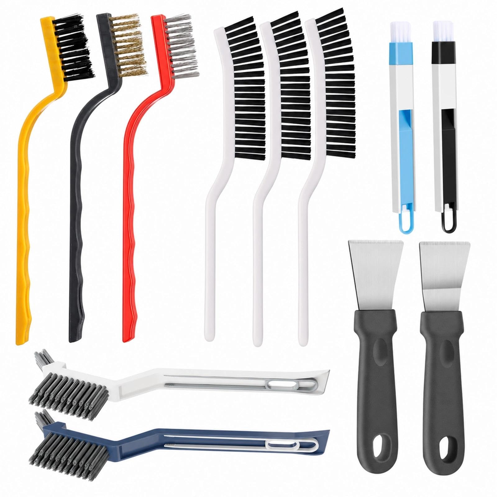 Pownert White 12Pcs Crevice Cleaning Brush Set Grout Brush Cleaning Brushes Cleaning Brushes For Small Spaces Hard Bristle Gap Groove Cleaning Tool For Bathroom Kitchen Tile